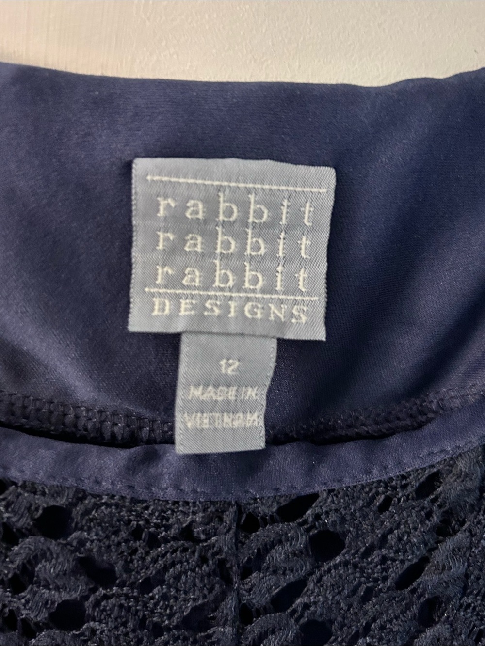 Rabbit Rabbit Rabbit Navy Crochet A-Line Dress - Picture 2 of 3